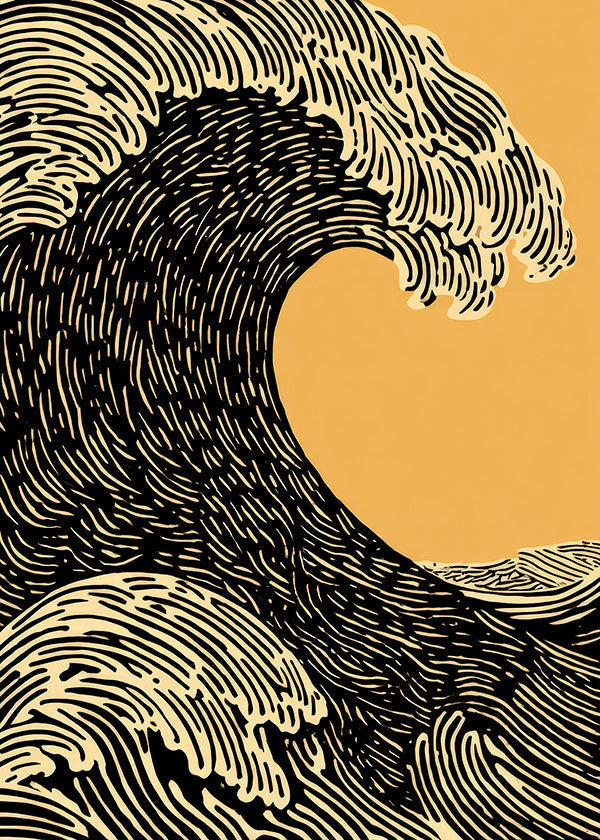 Illustratie zwarte golf grafisch