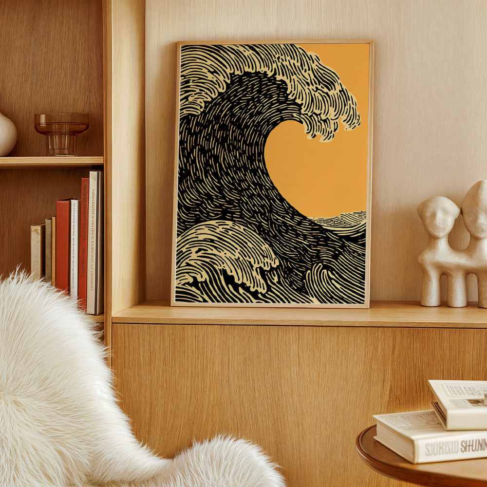 Illustratie zwarte golf grafisch