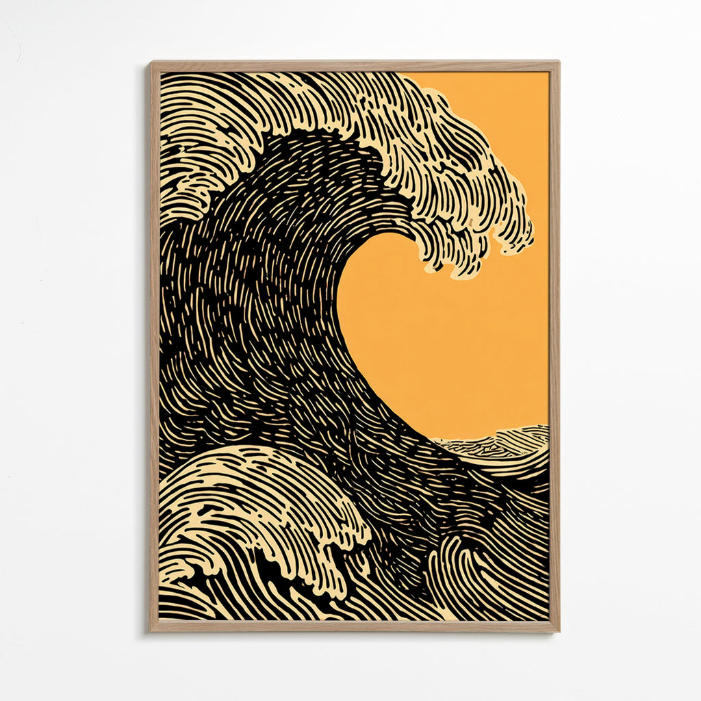 Illustratie zwarte golf grafisch