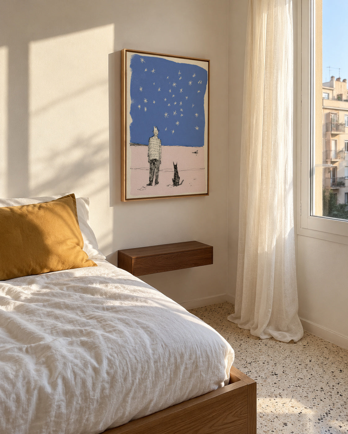 Under the Stars - Framed canvas in an interior