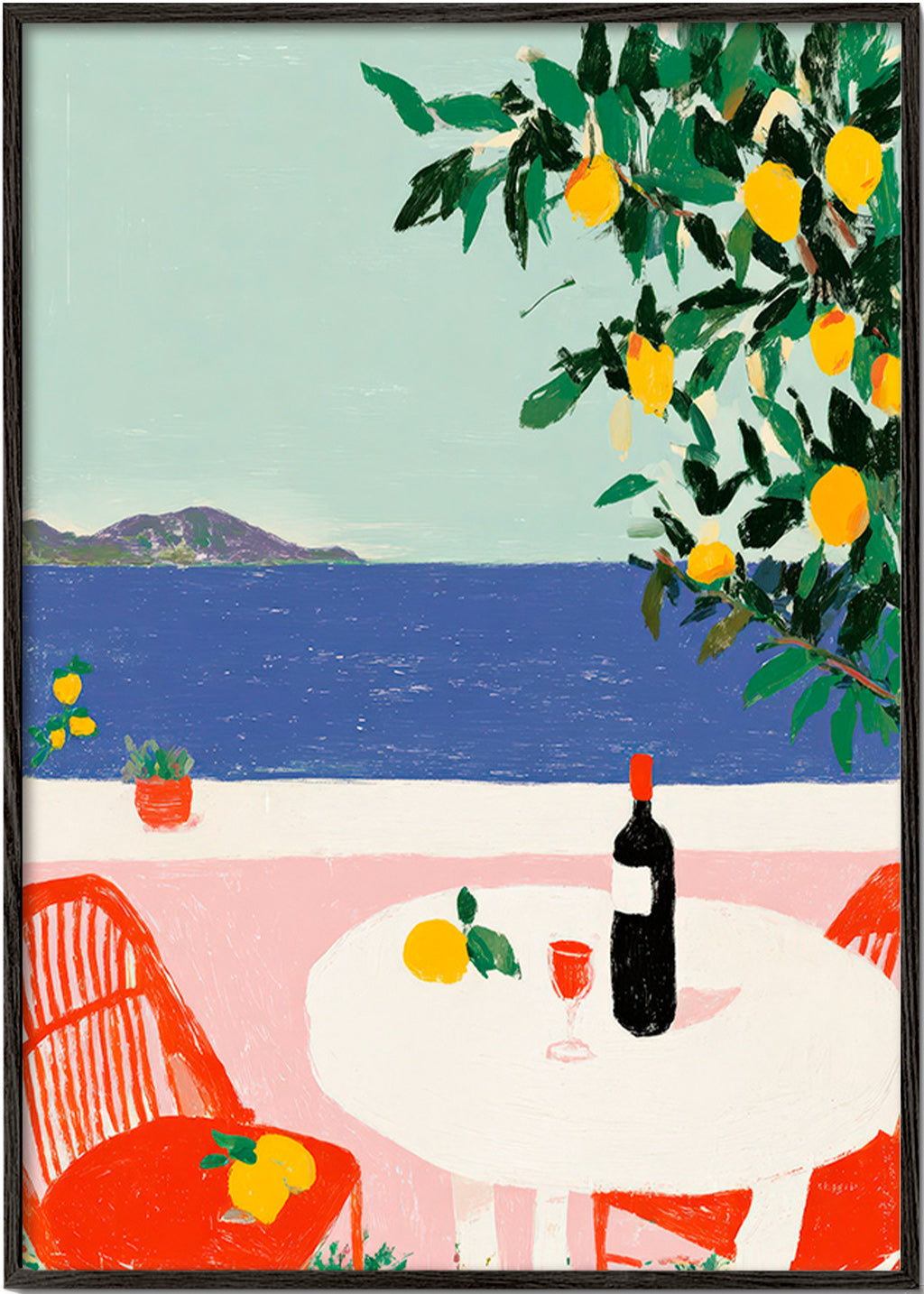 Keuken kunst mediterrane tafel met citroenen