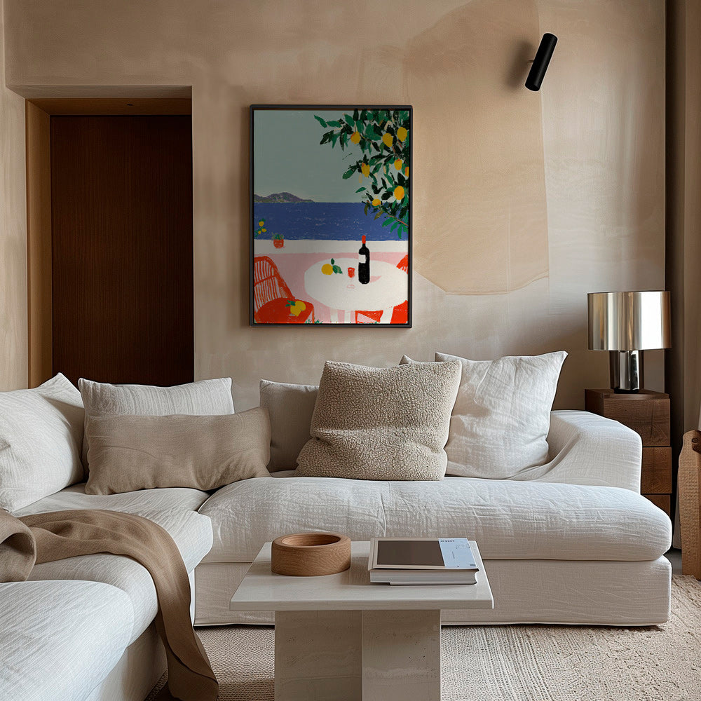 Keuken kunst mediterrane tafel met citroenen