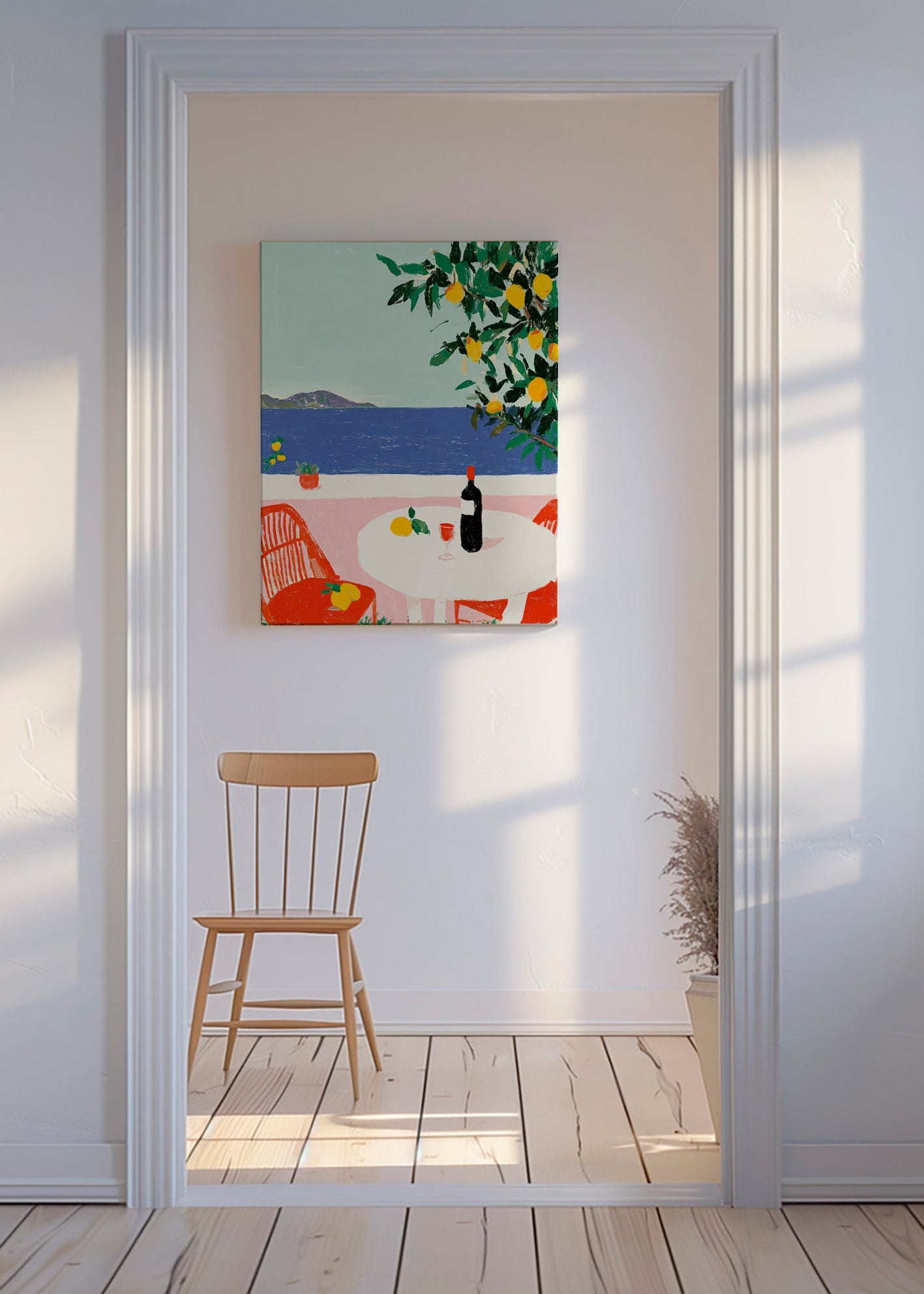 Keuken kunst mediterrane tafel met citroenen