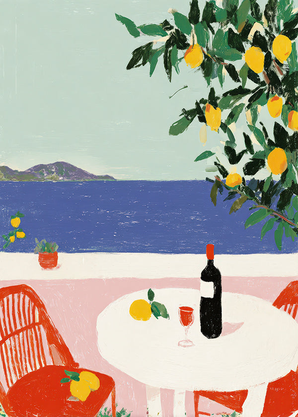 Keuken kunst mediterrane tafel met citroenen