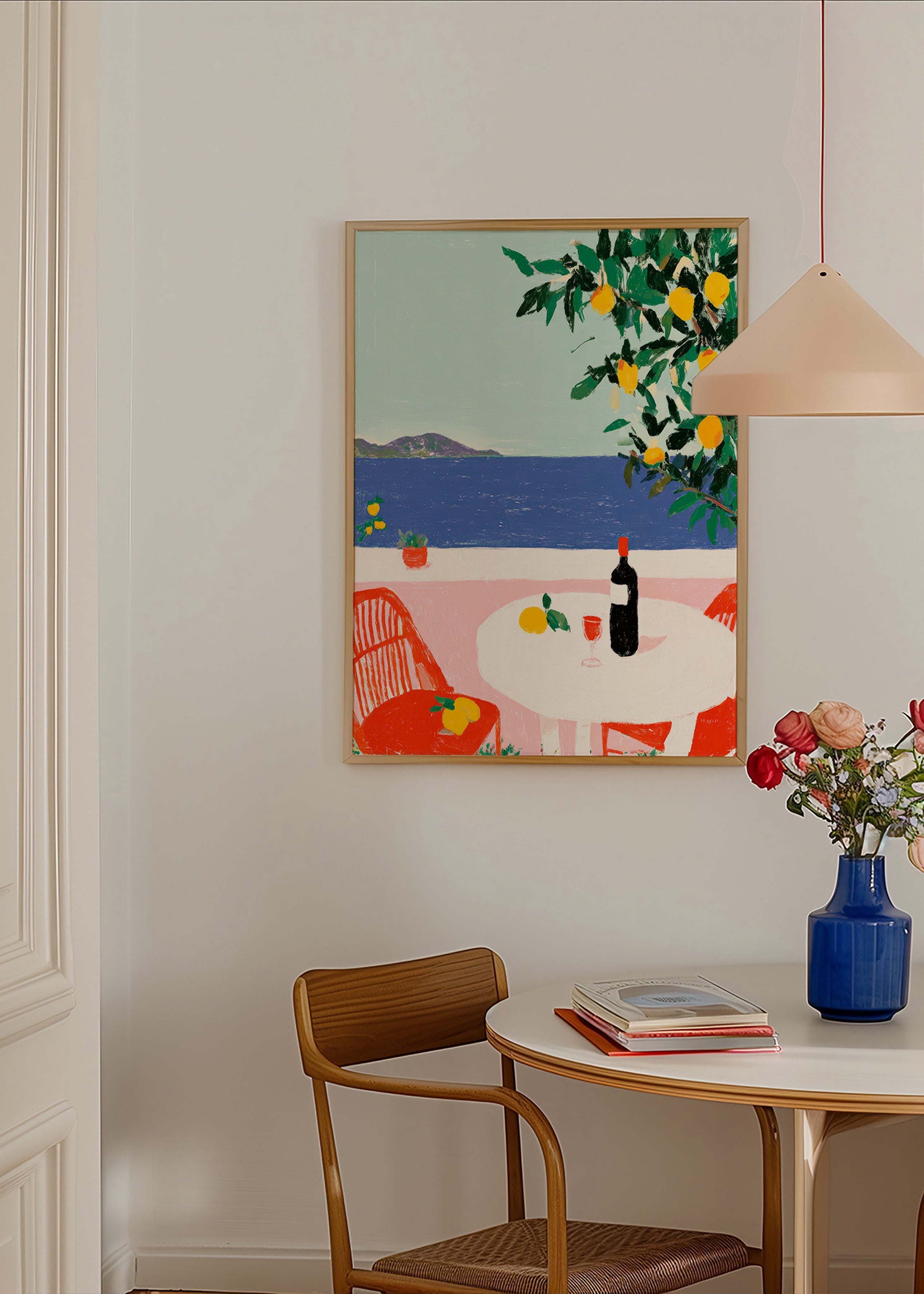 Keuken kunst mediterrane tafel met citroenen