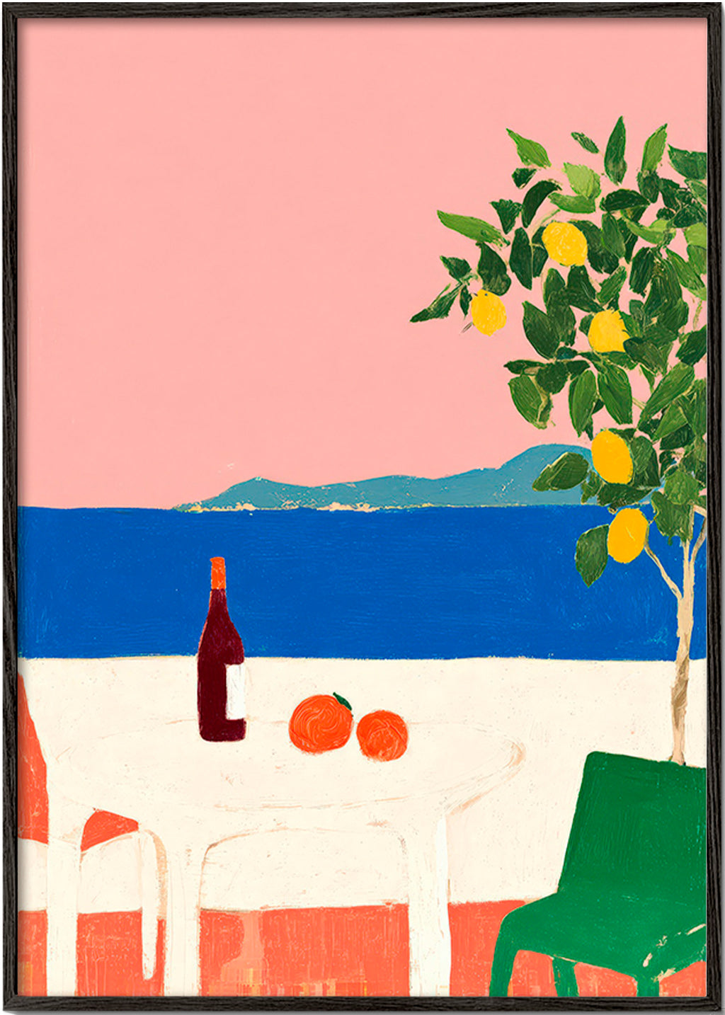 Keuken kunst Roze Riviera met citroenboom