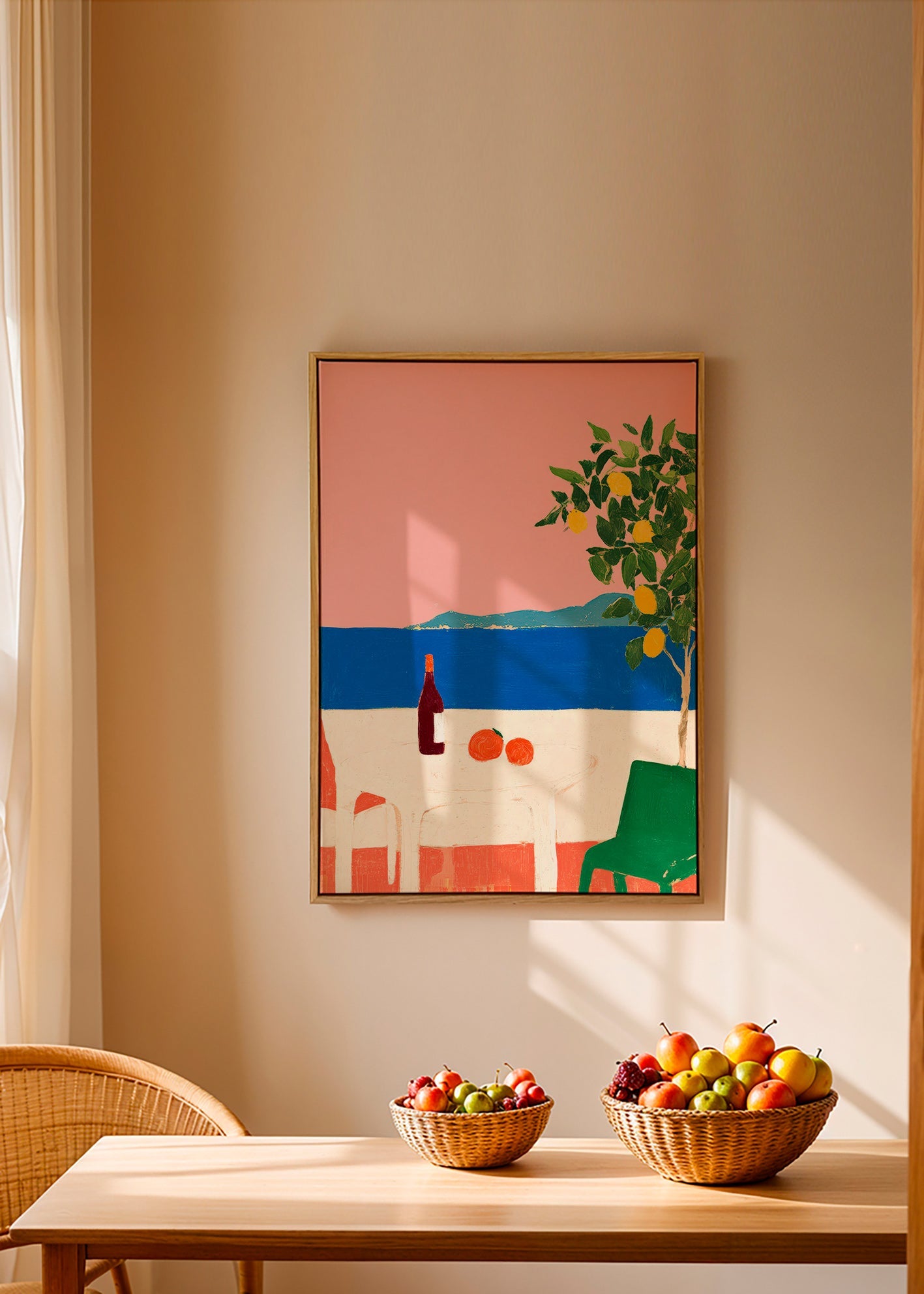 Keuken kunst Roze Riviera met citroenboom