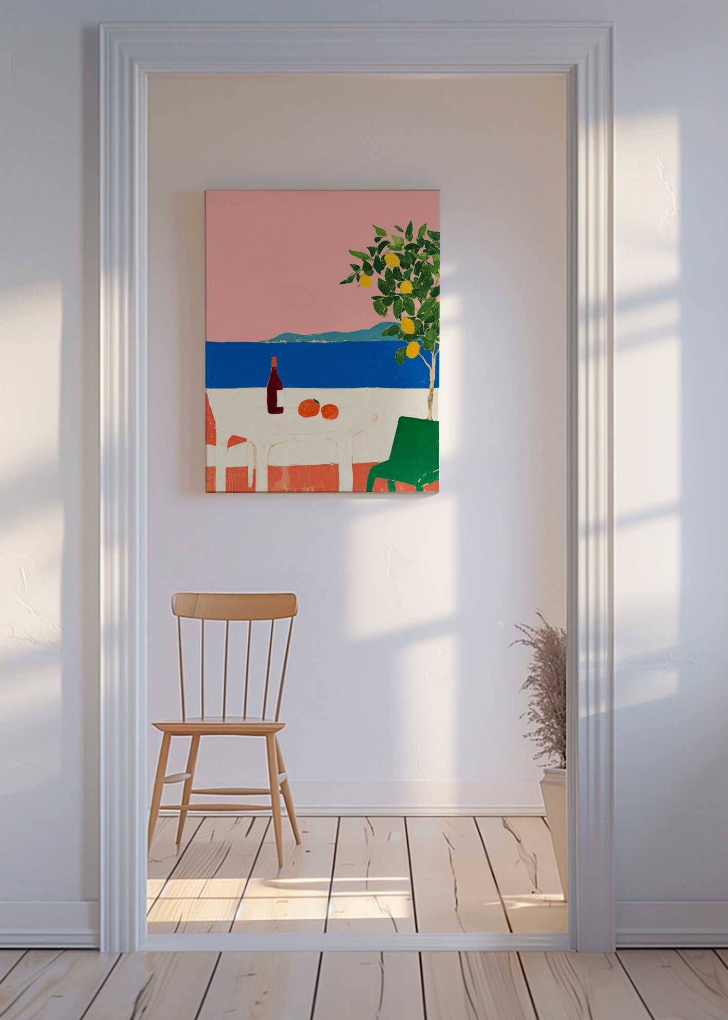 Keuken kunst Roze Riviera met citroenboom