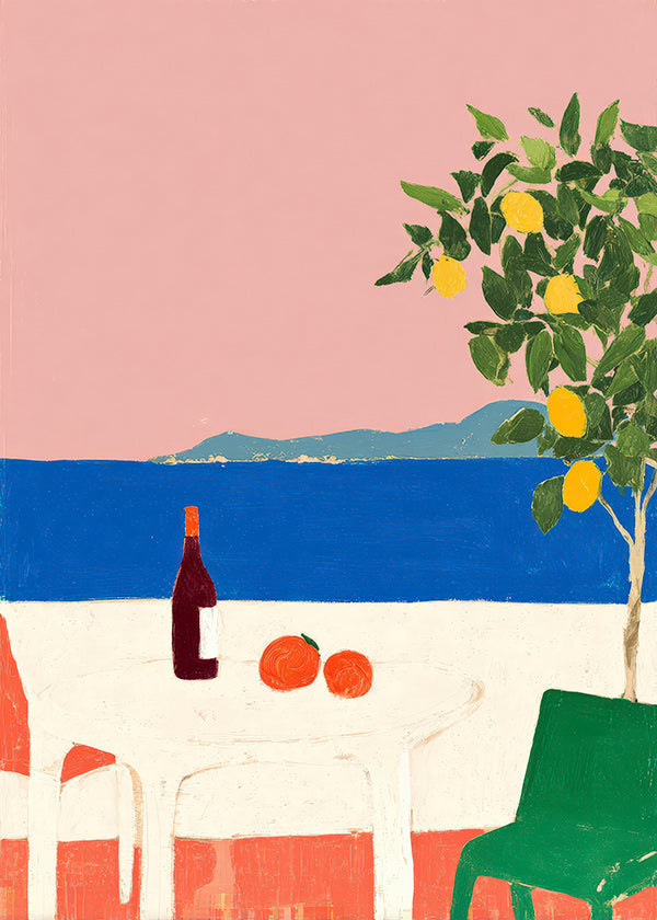 Keuken kunst Roze Riviera met citroenboom