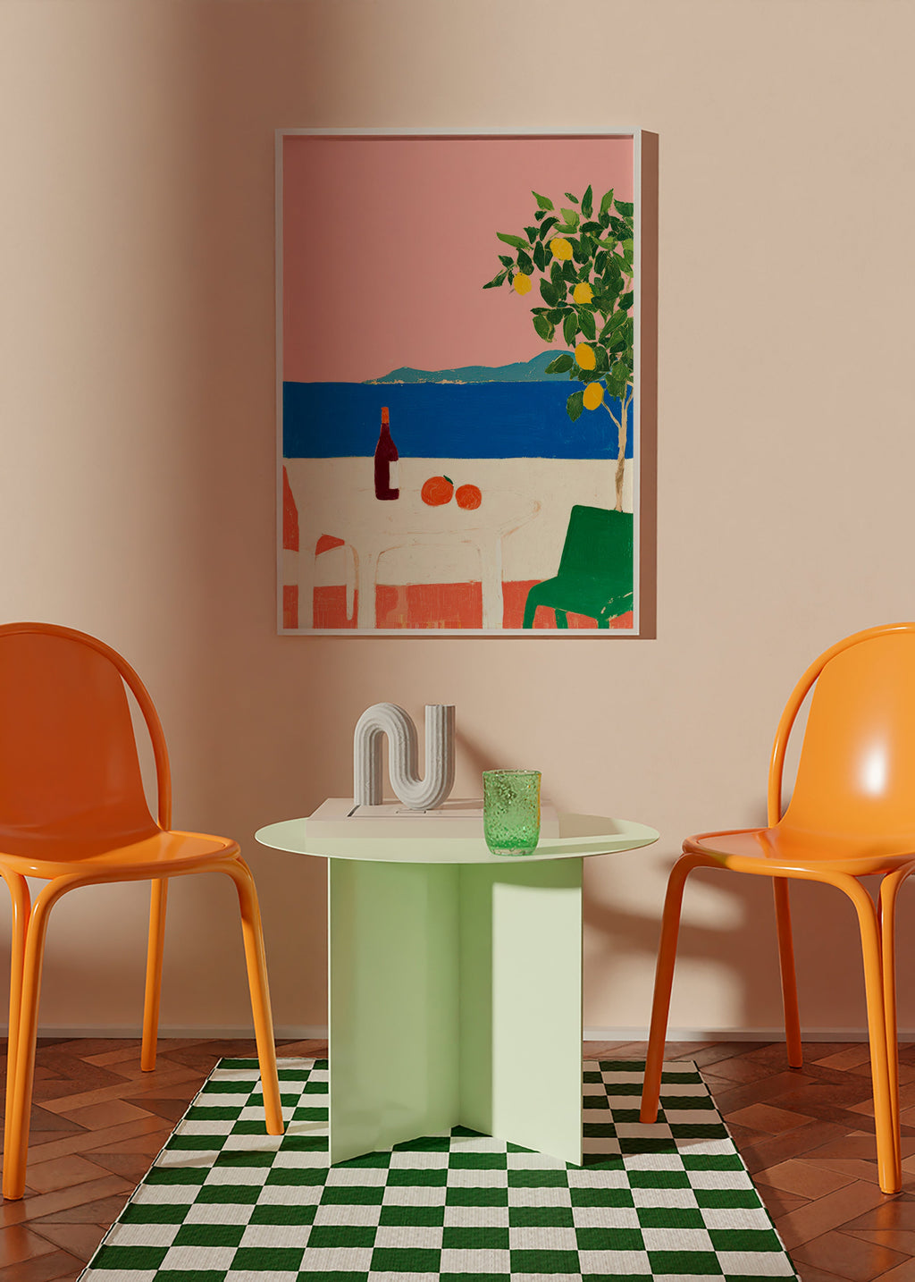 Keuken kunst Roze Riviera met citroenboom
