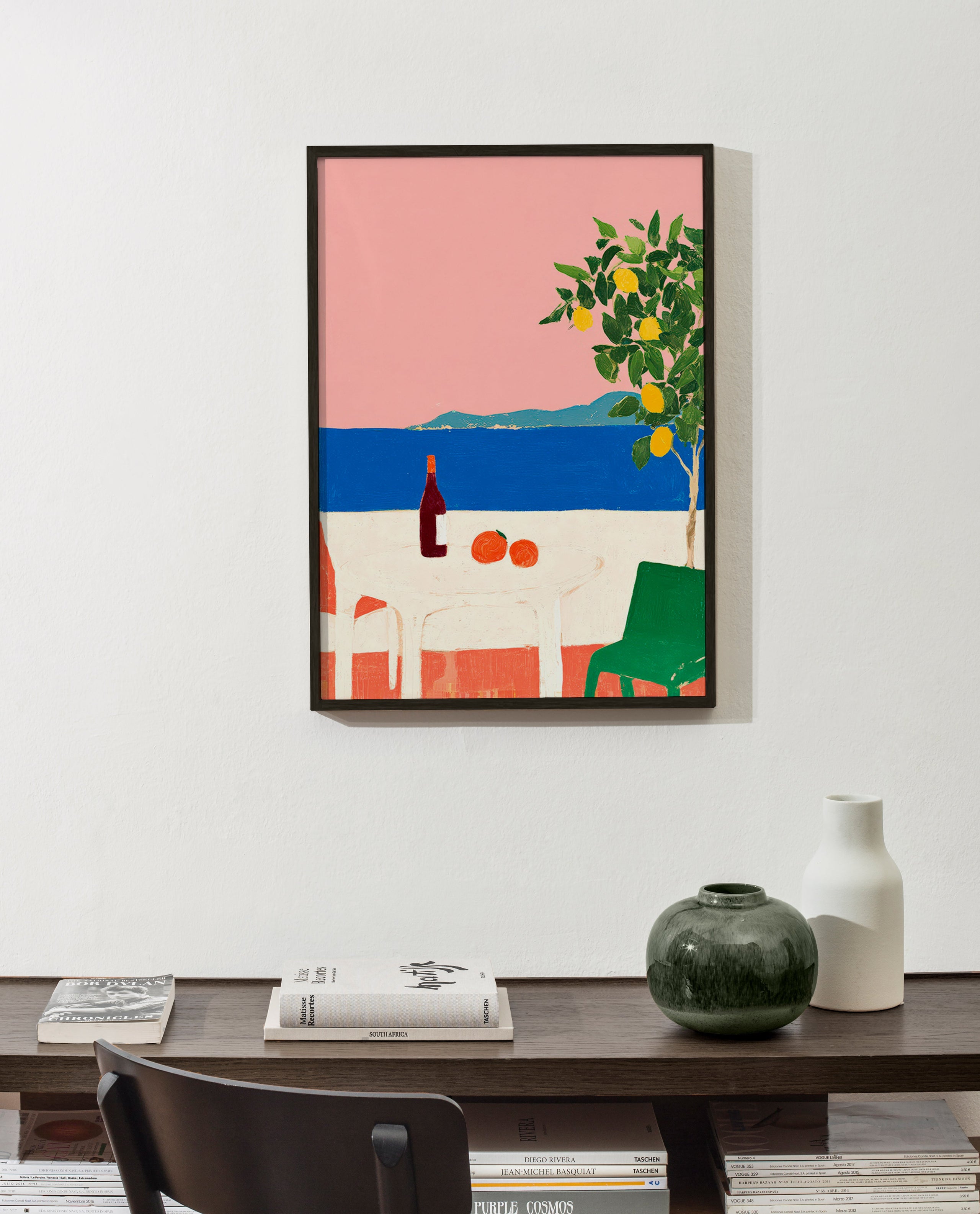 Keuken kunst Roze Riviera met citroenboom