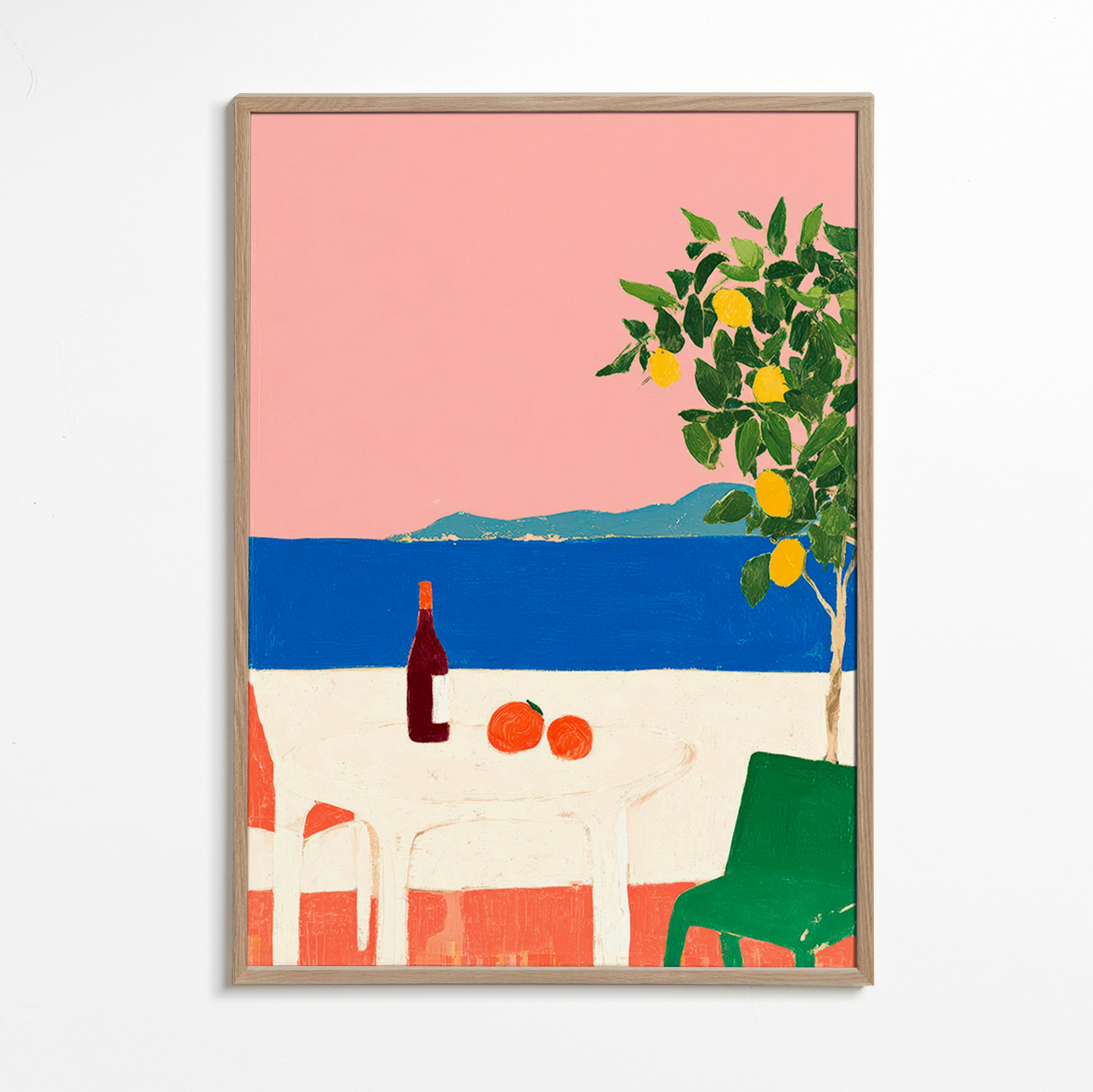 Keuken kunst Roze Riviera met citroenboom