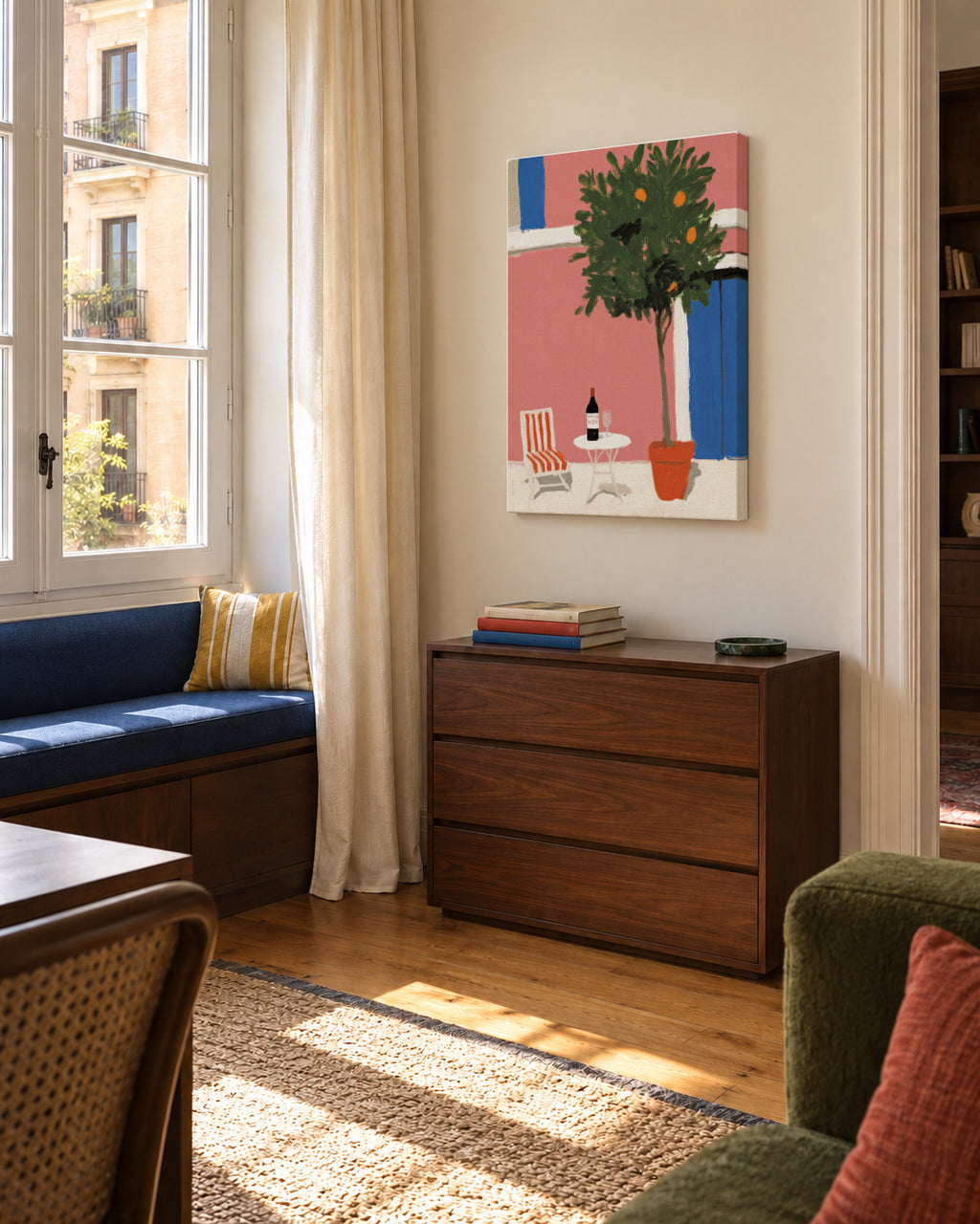 Summer Terrace - Unframed canvas in an interior