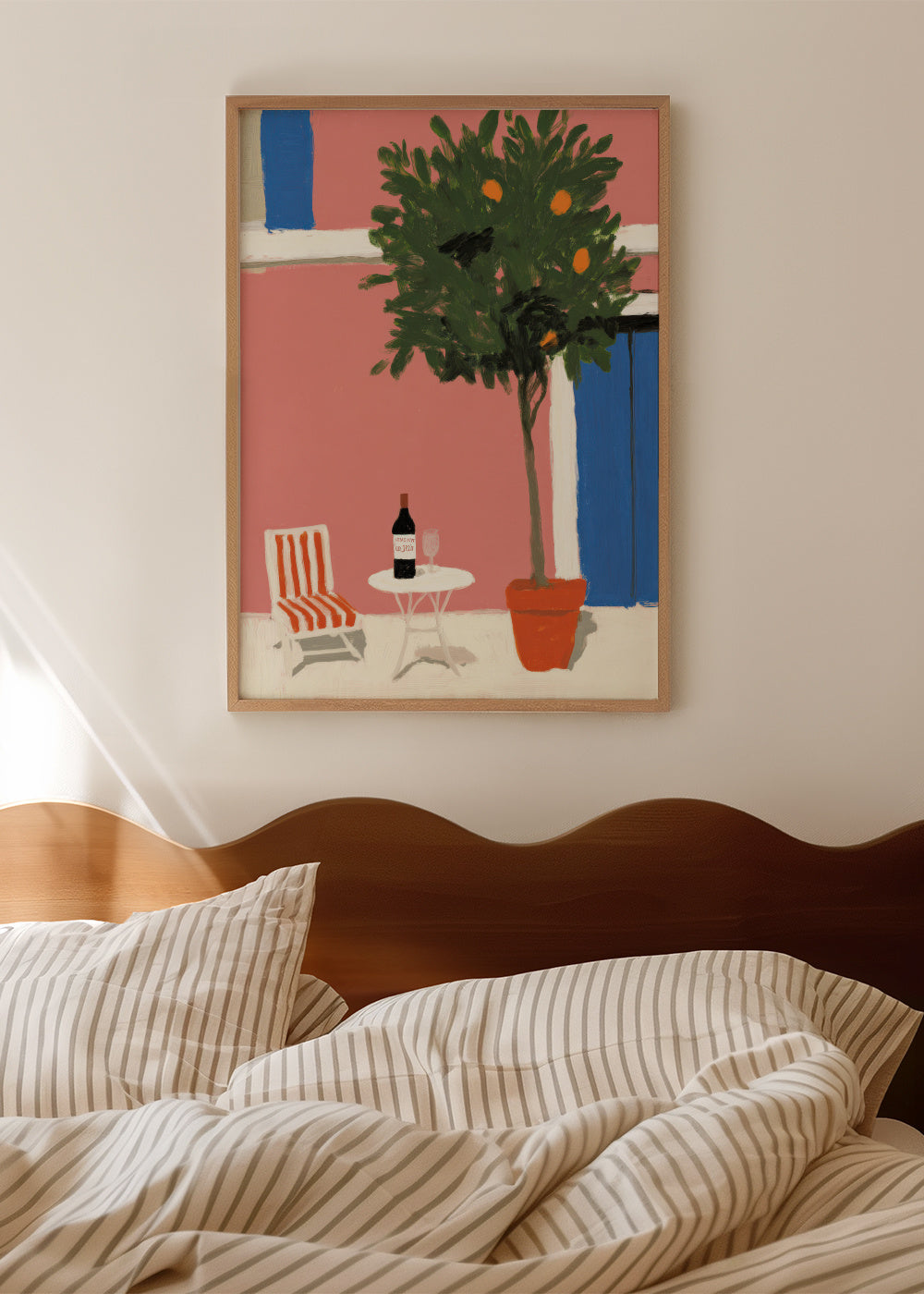 Summer Terrace - Framed poster in an interior