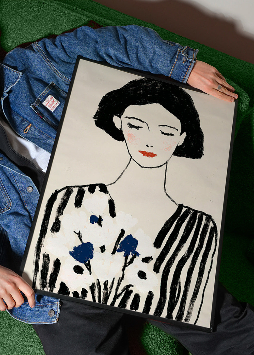 Illustratie: vrouwenportret met bloemen