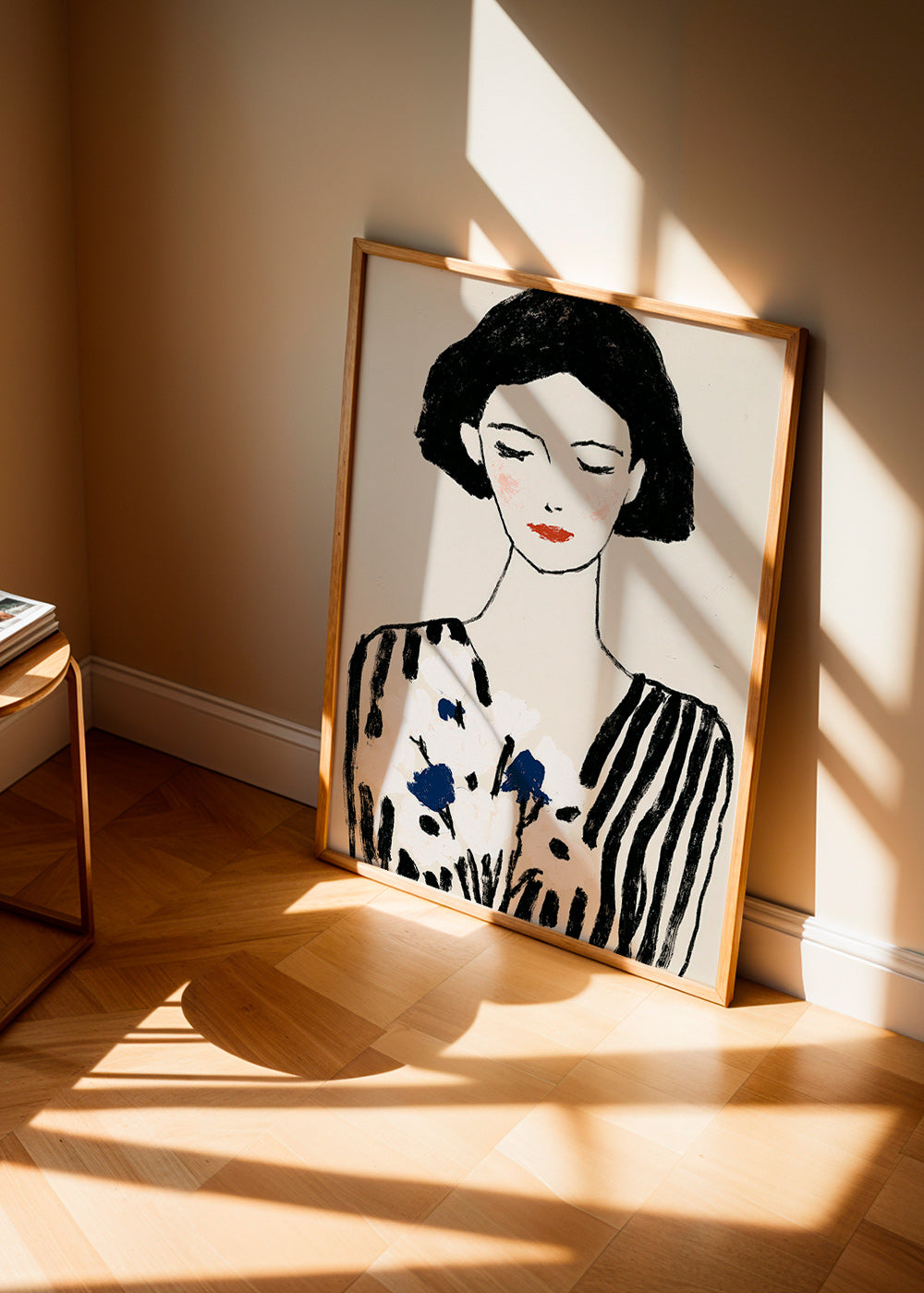 Illustratie: vrouwenportret met bloemen