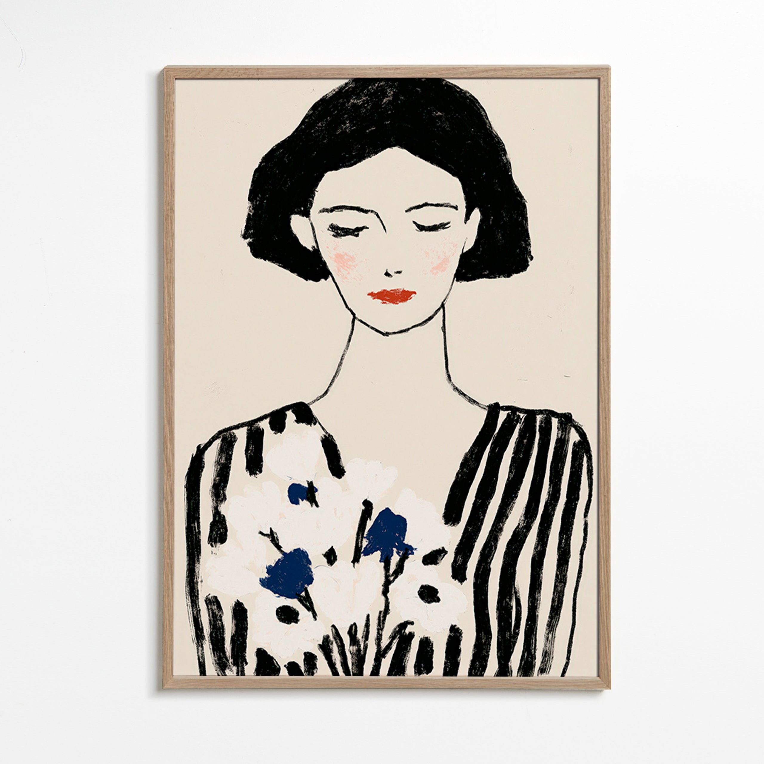 Illustratie: vrouwenportret met bloemen