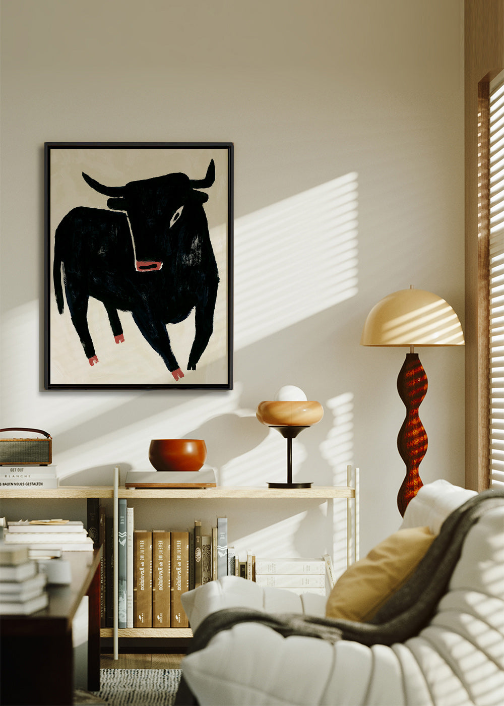 Zwarte stier kunstwerk