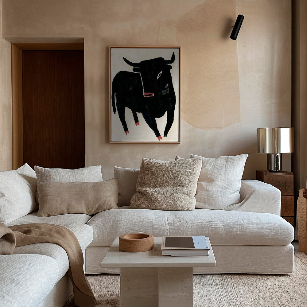 Zwarte stier kunstwerk