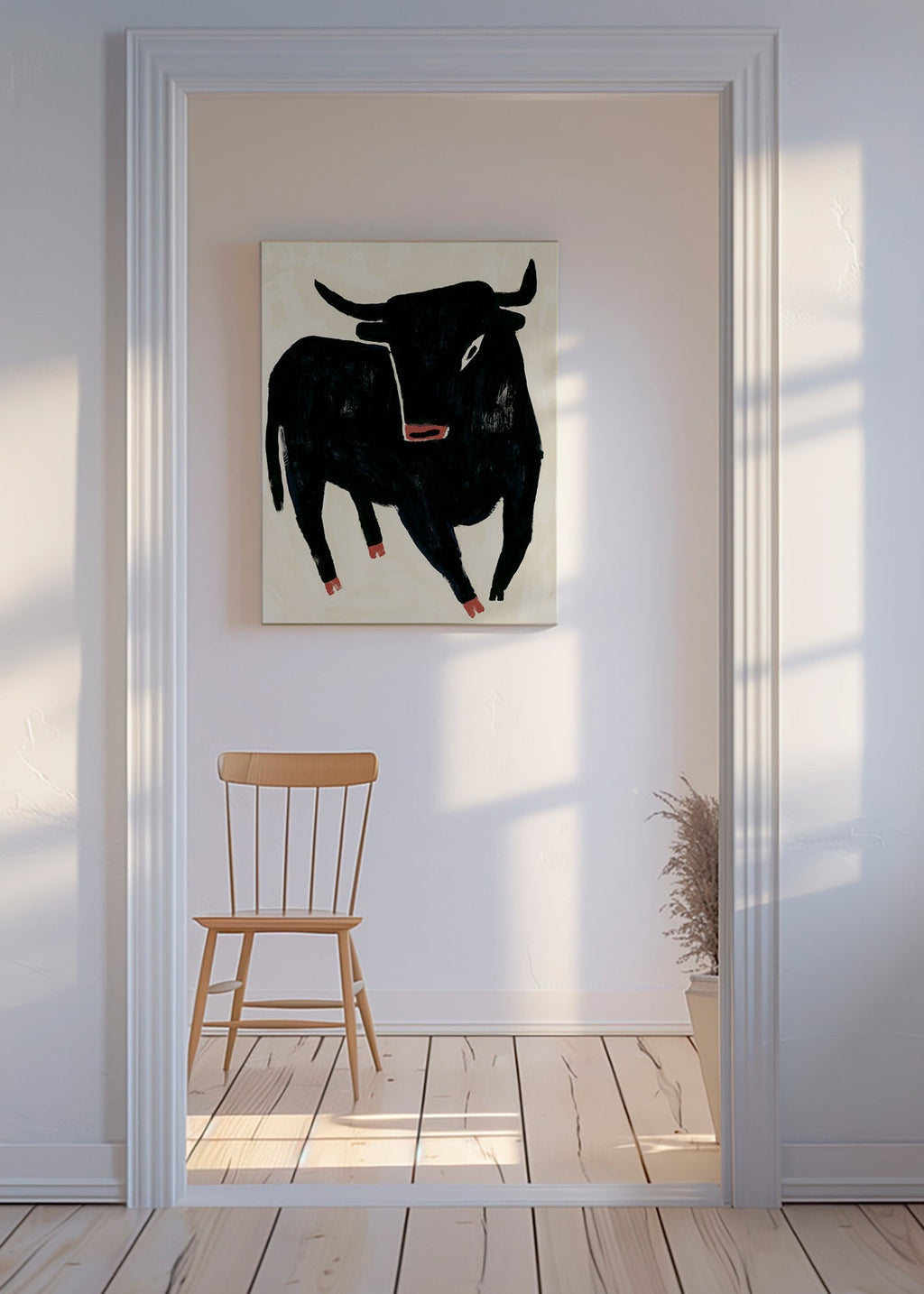Zwarte stier kunstwerk