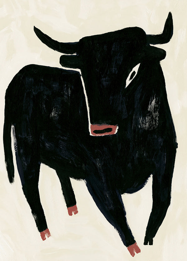 Zwarte stier kunstwerk