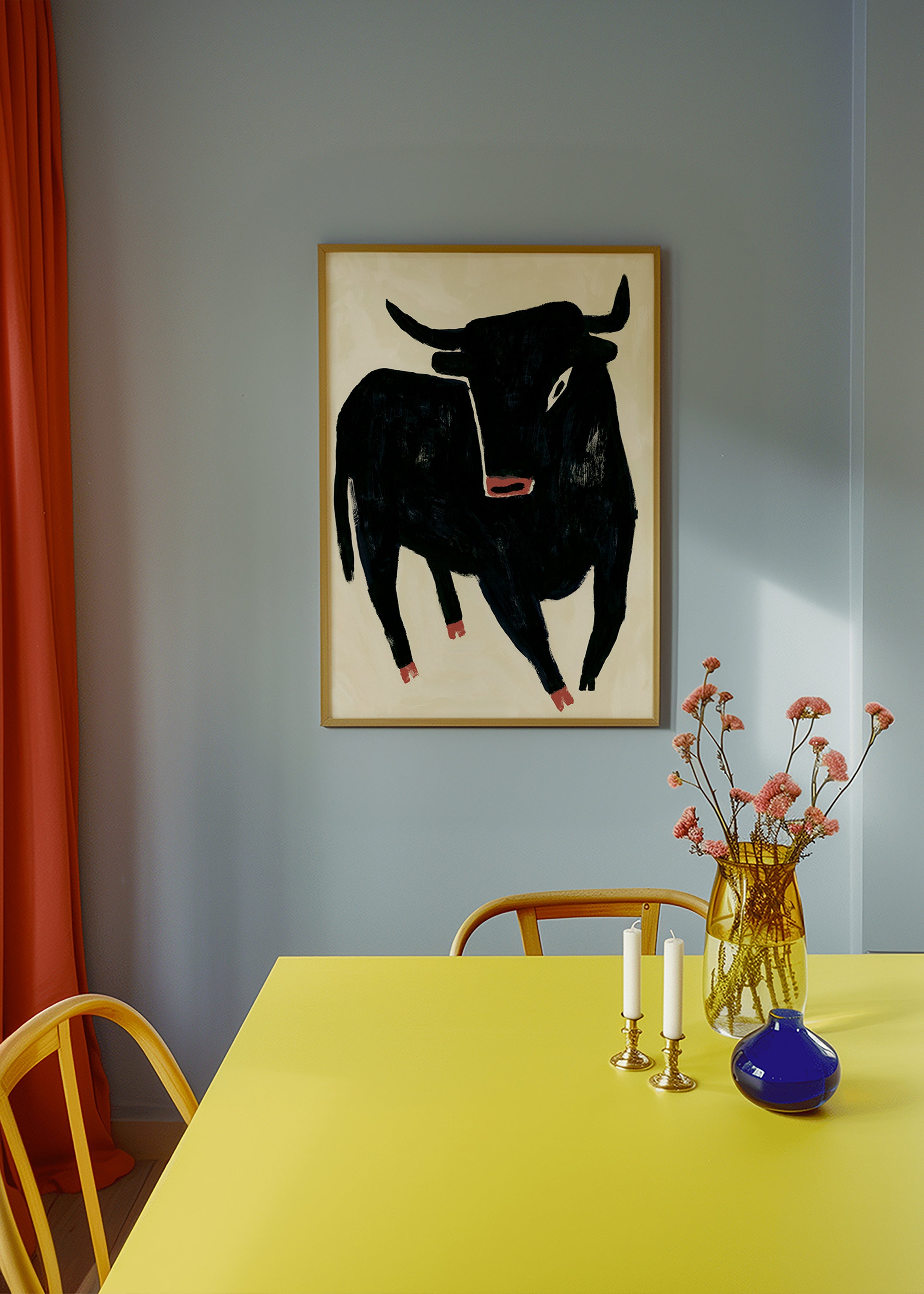 Zwarte stier kunstwerk