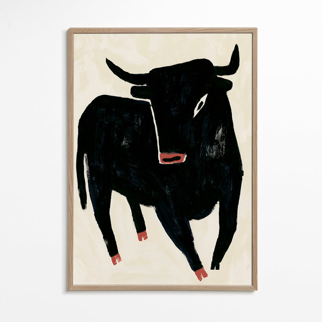 Zwarte stier kunstwerk