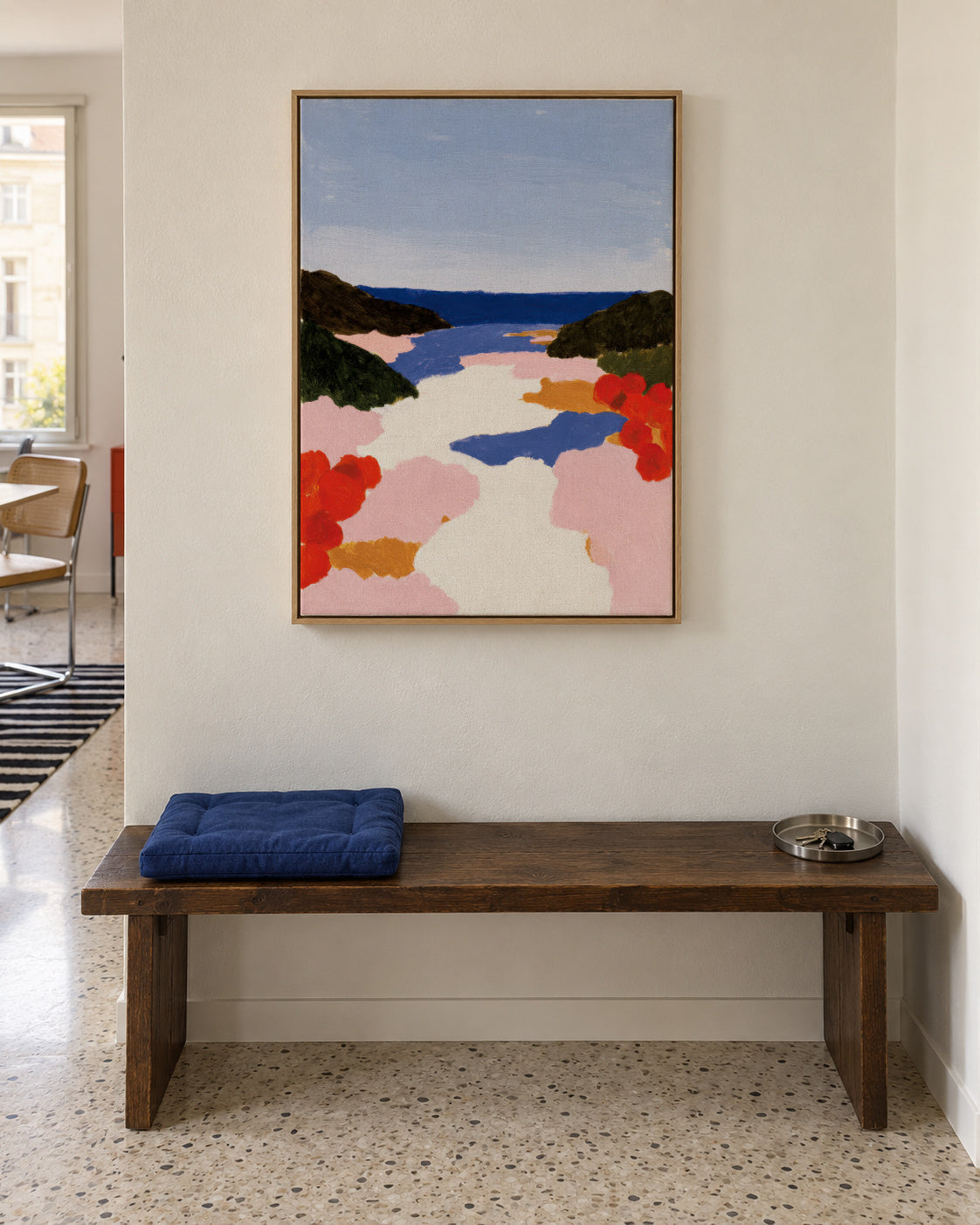 Coastal Bloom - Framed canvas in an interior