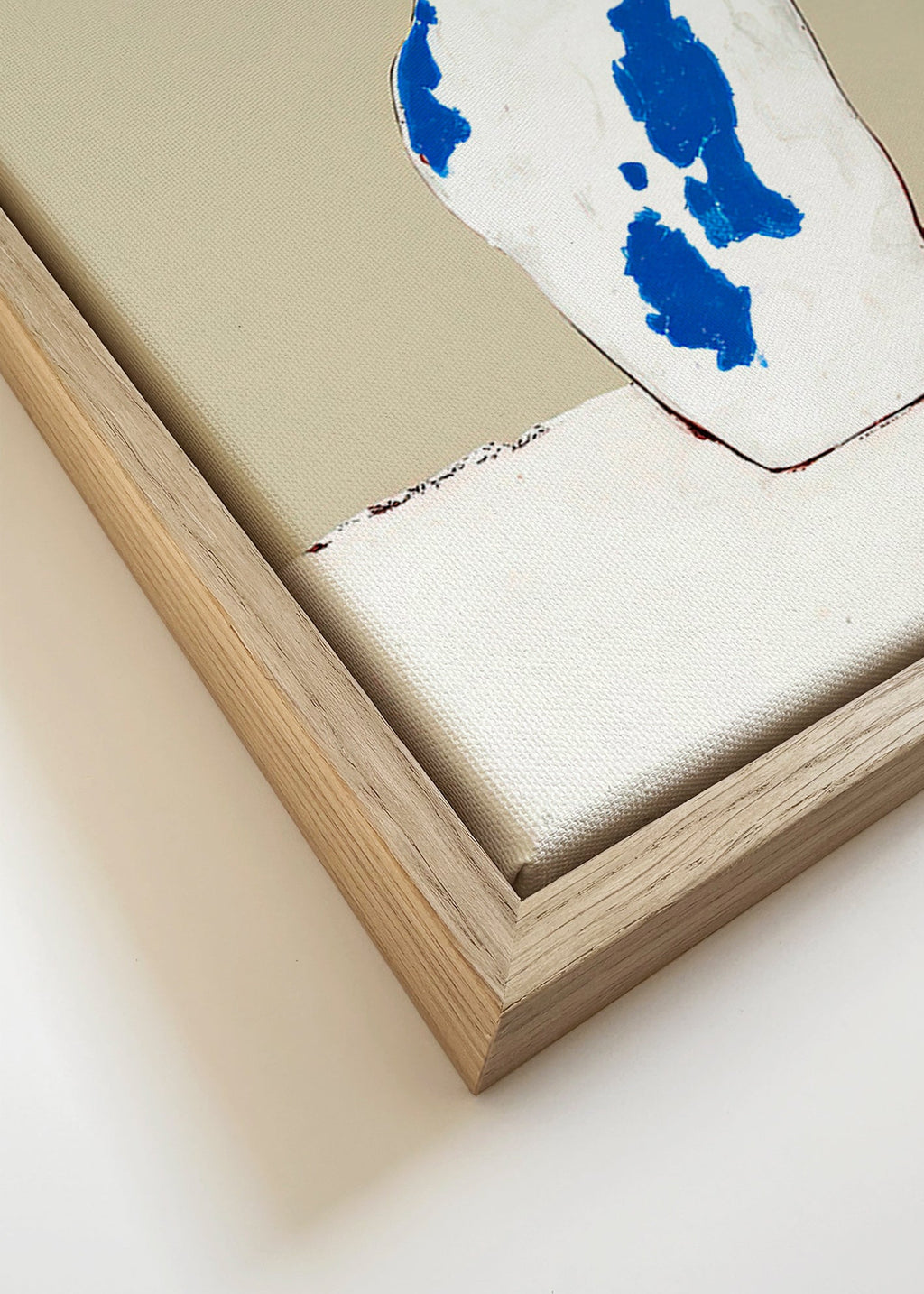 Botanische print met pioenrozen in blauwe vaas