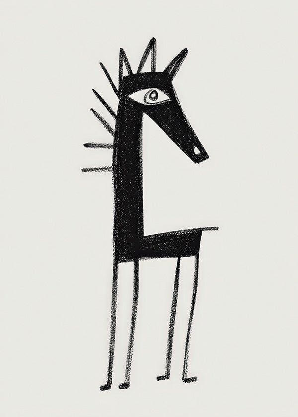 Kunstwerk klein wezen lijntekening