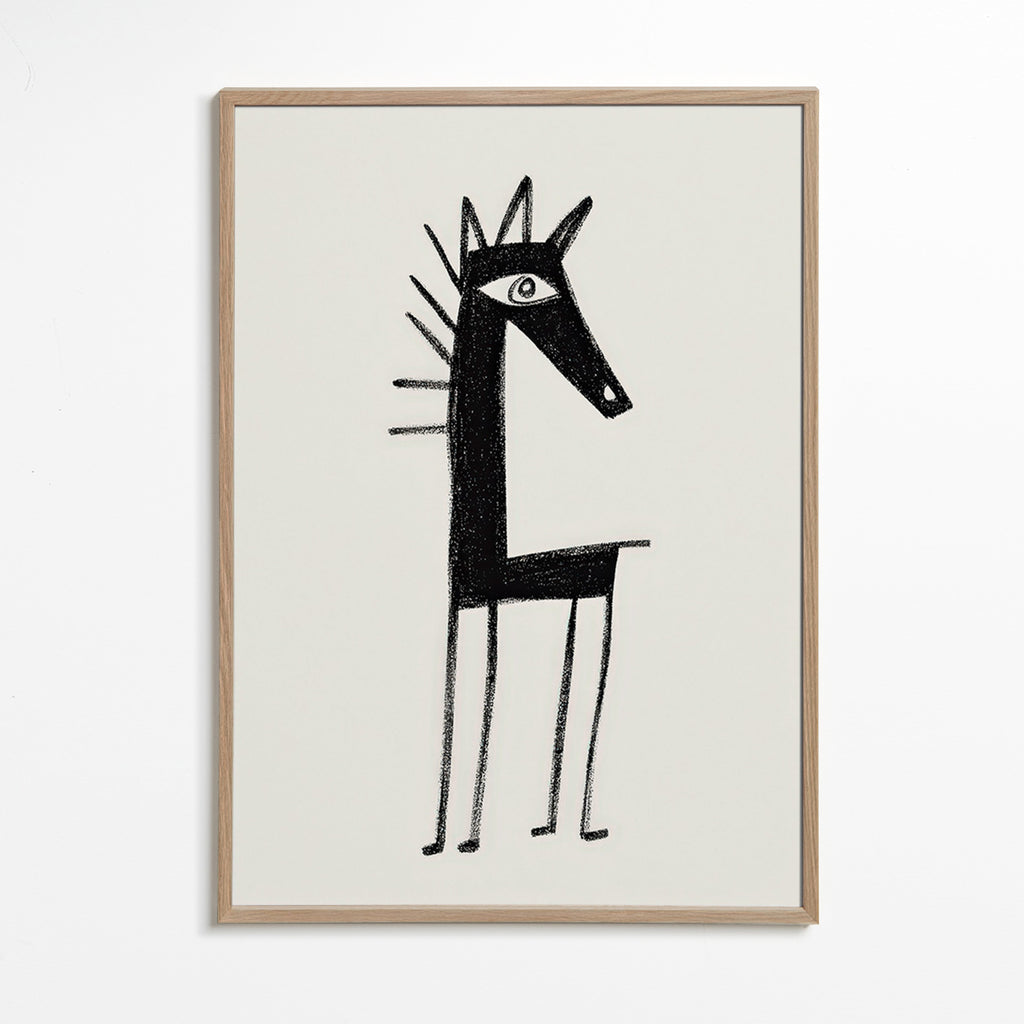 Kunstwerk klein wezen lijntekening