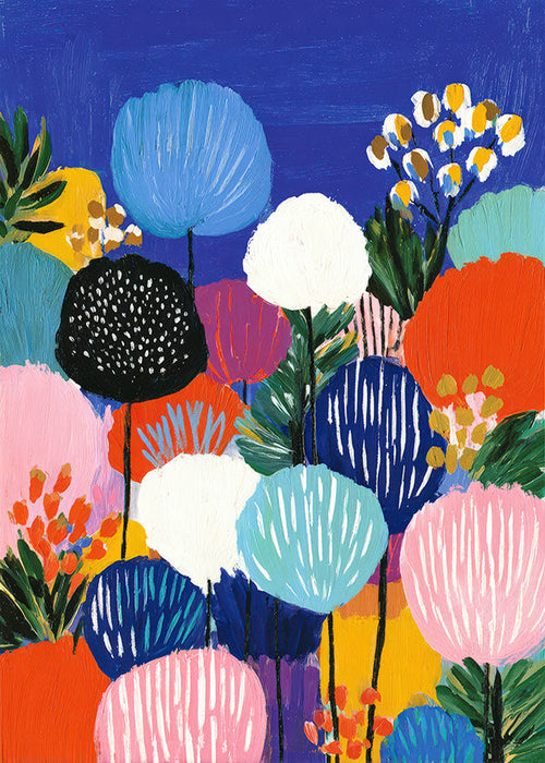 Botanische print kleurrijk boeket
