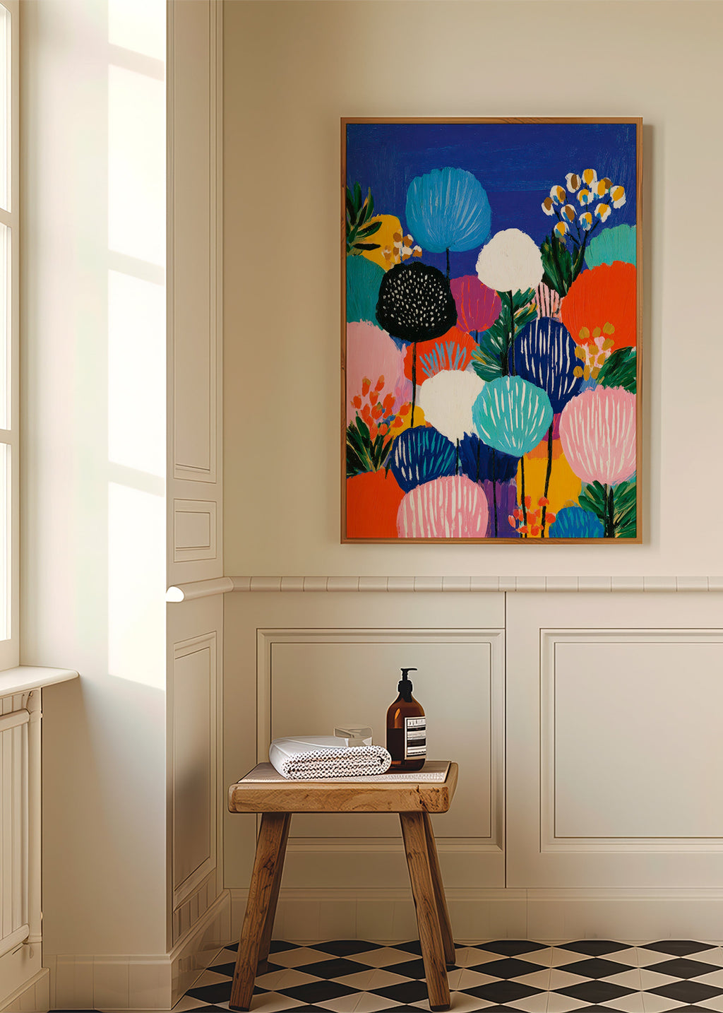 Botanische print kleurrijk boeket