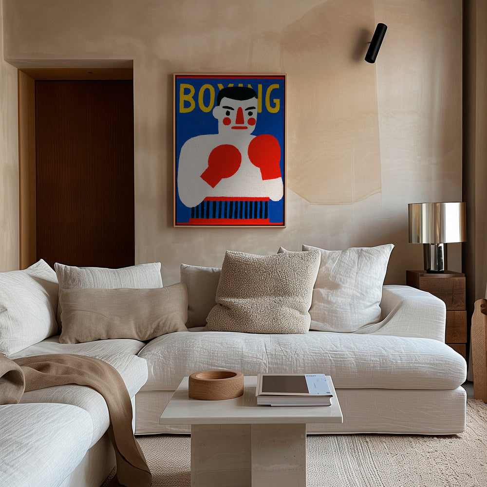 Sportkunst: geïllustreerde bokserposter