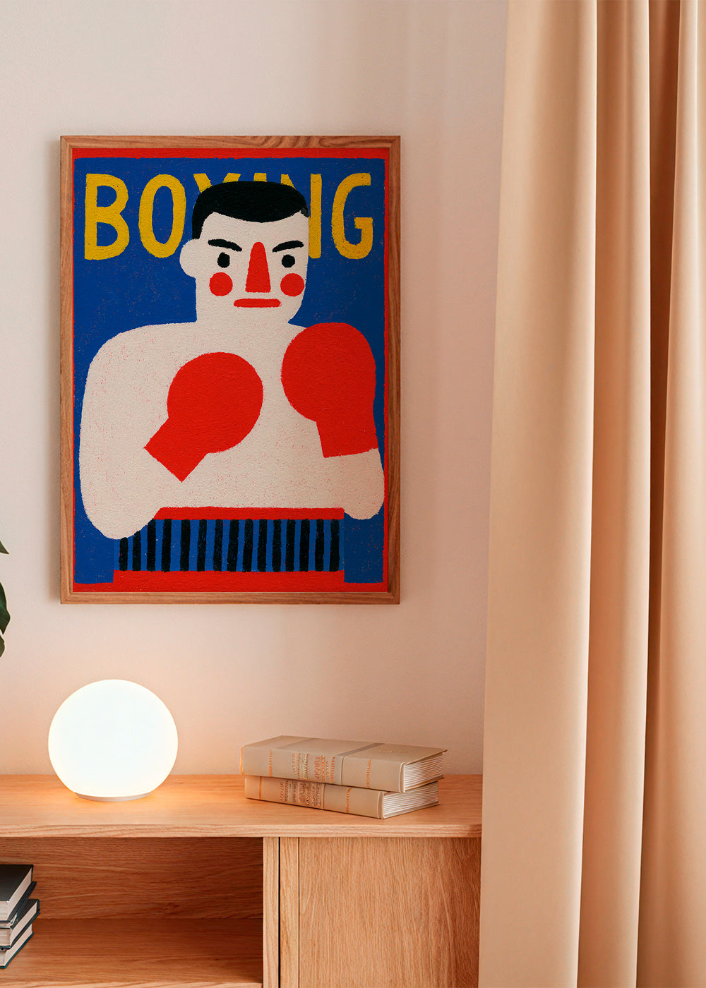 Sportkunst: geïllustreerde bokserposter