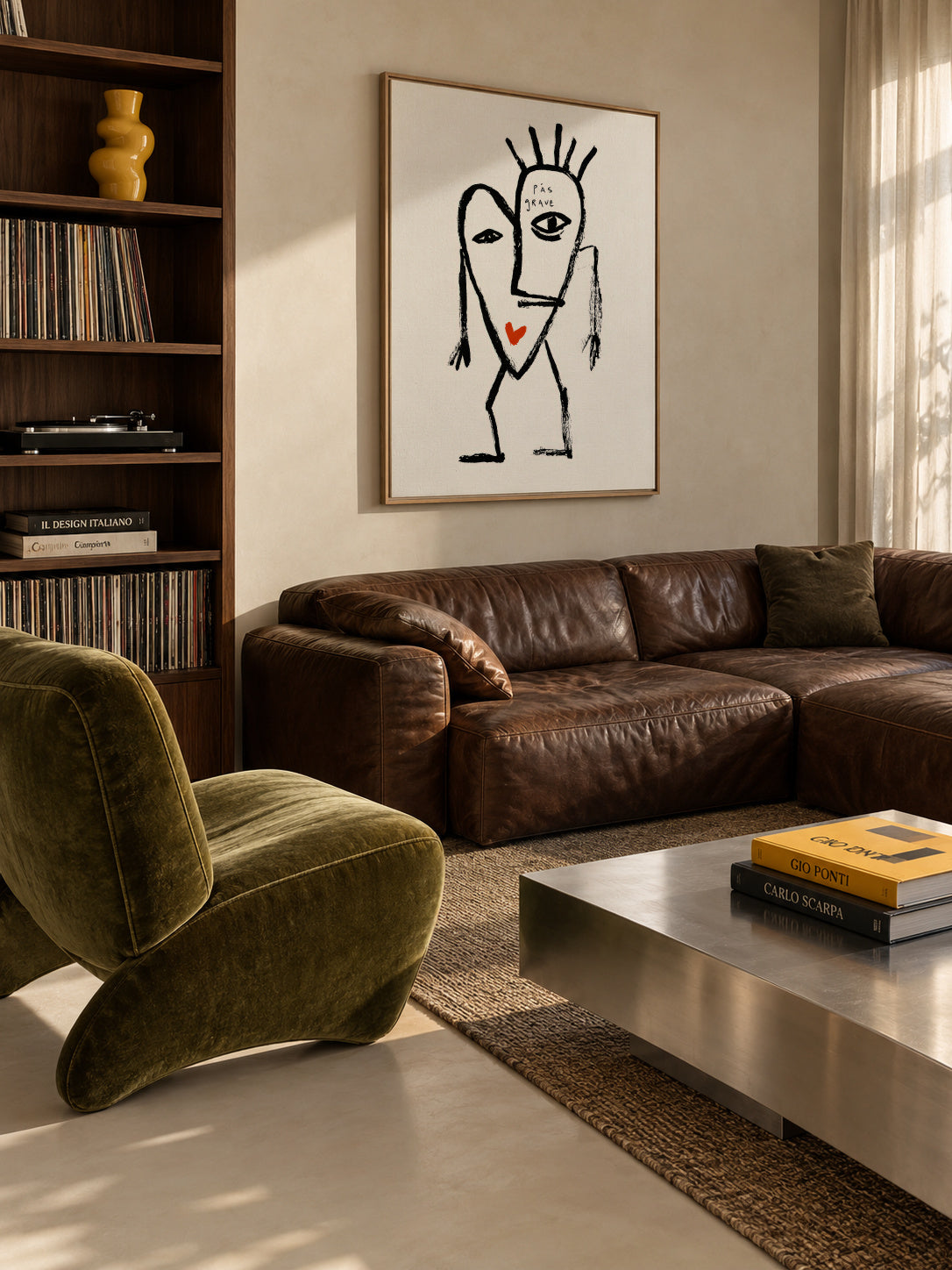 Abstract Face - Framed canvas in an interior