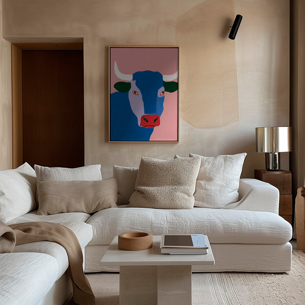 Indigo stier kunstwerk