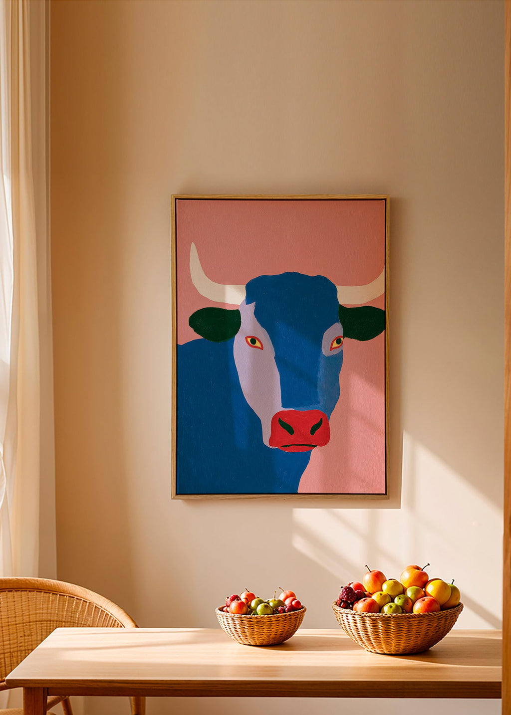 Indigo stier kunstwerk
