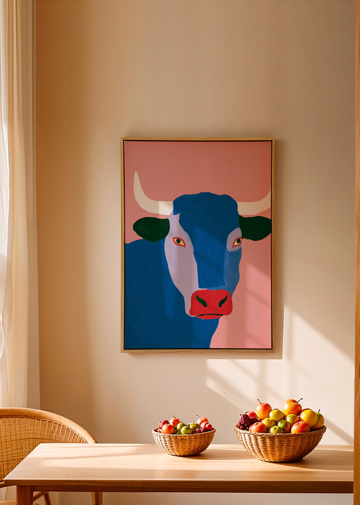 Indigo stier kunstwerk