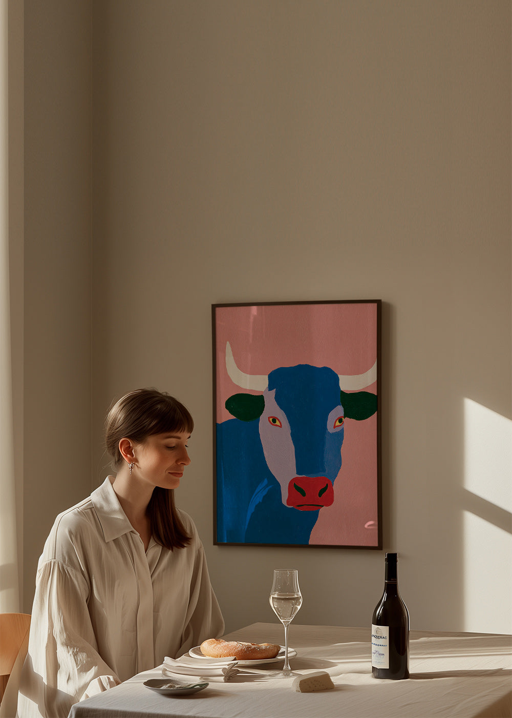 Indigo stier kunstwerk