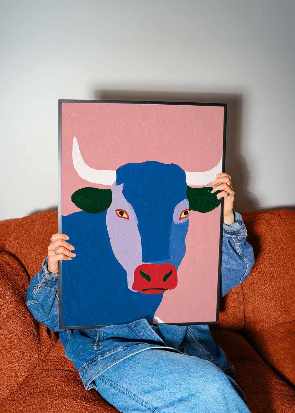 Indigo stier kunstwerk