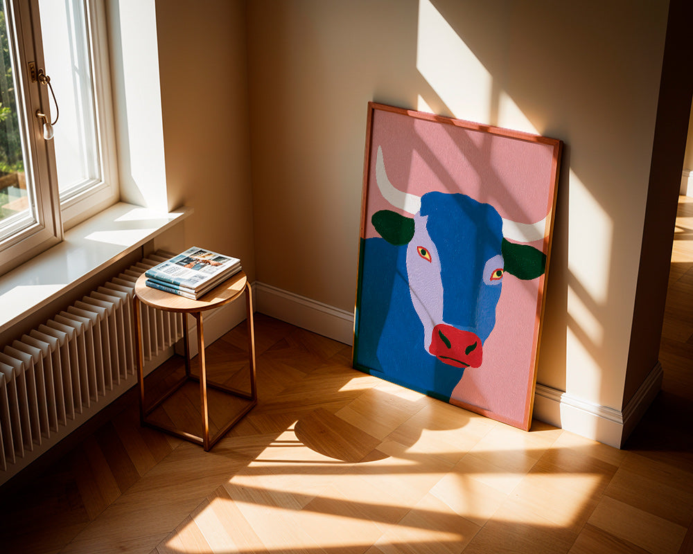 Indigo stier kunstwerk
