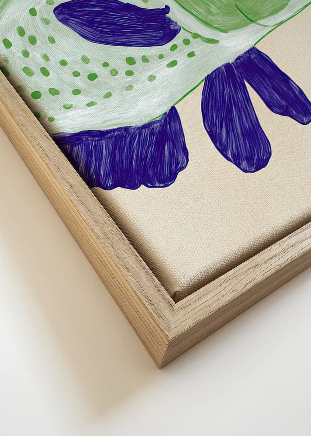 Vissenillustratie groen lichaam met blauwe streken