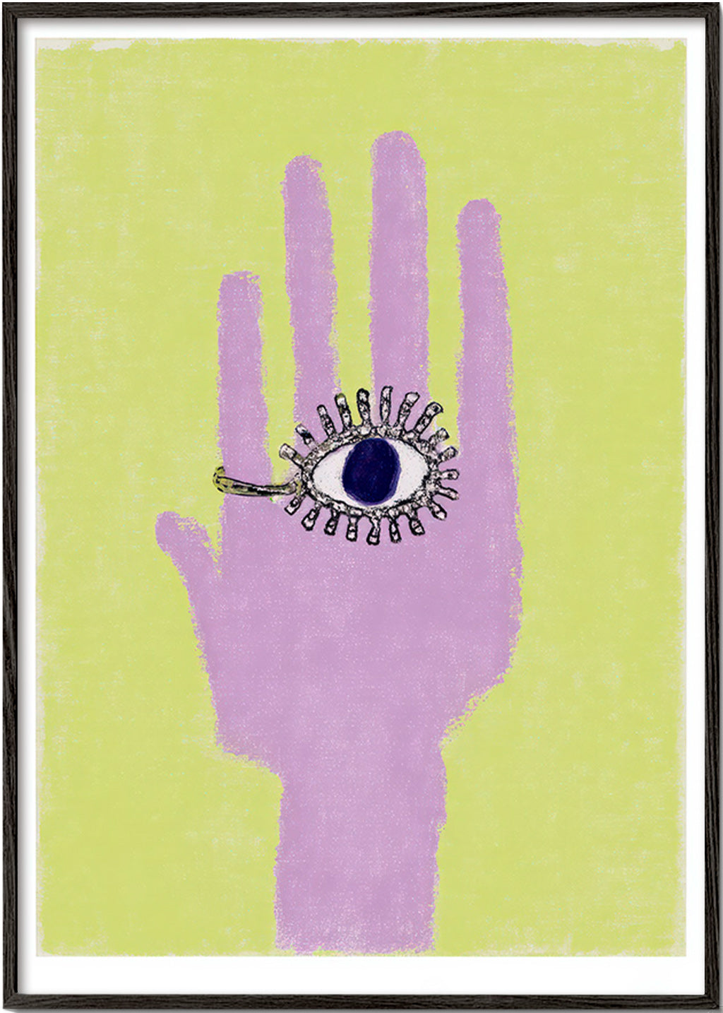 Illustratie hand met oog in handpalm