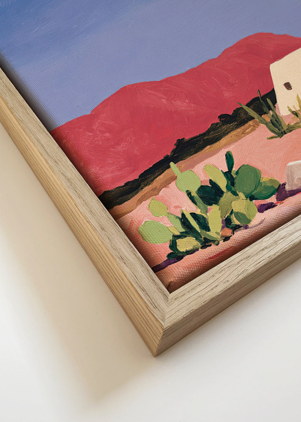 Landschap kunst: woestijn met tent en cactussen