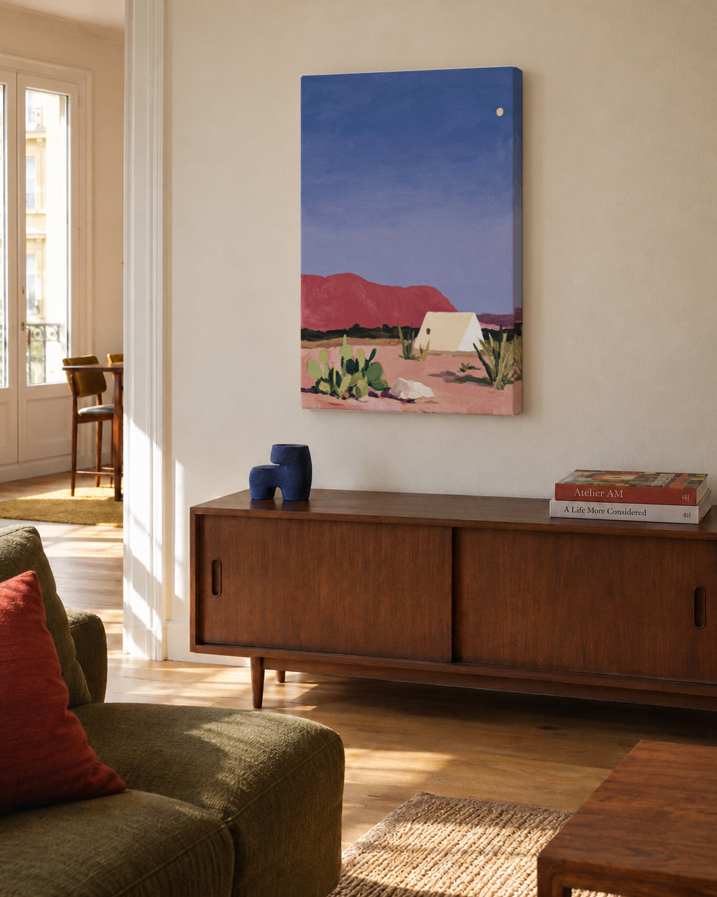 Desert Silence - Unframed canvas in an interior