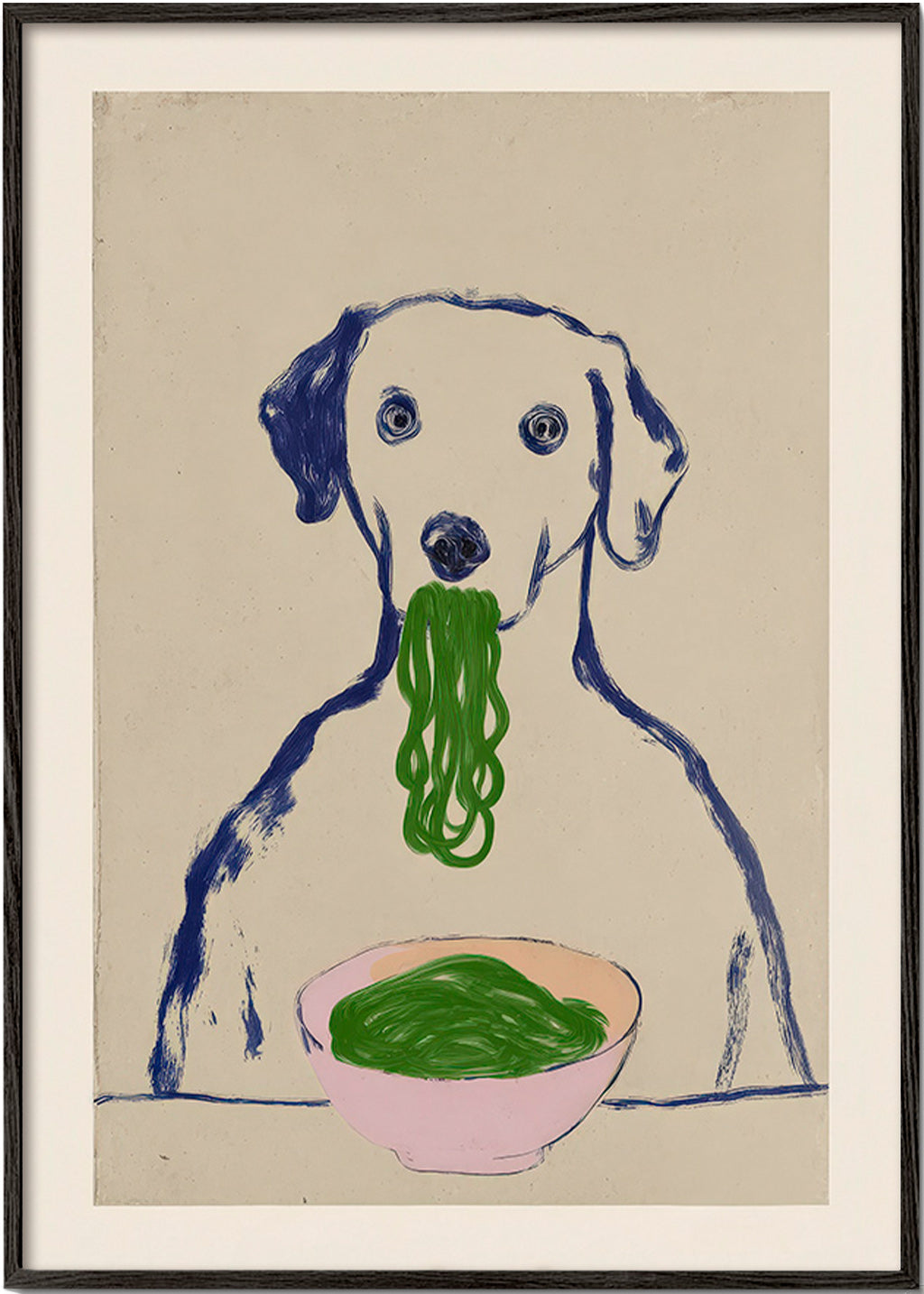 Keuken kunst: hond met noedels