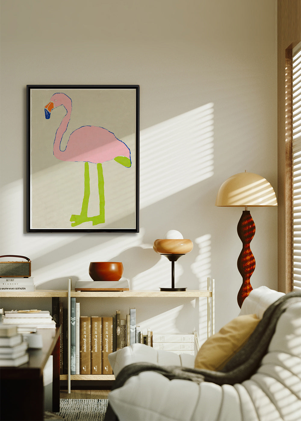 Roze flamingo kunstposter