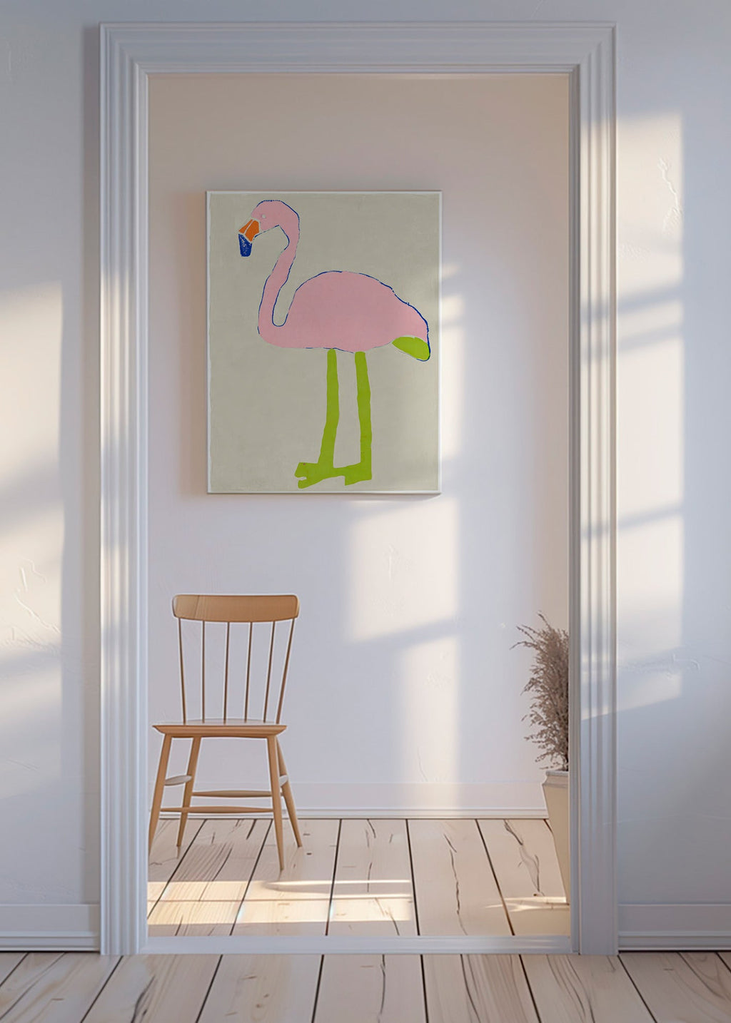 Roze flamingo kunstposter