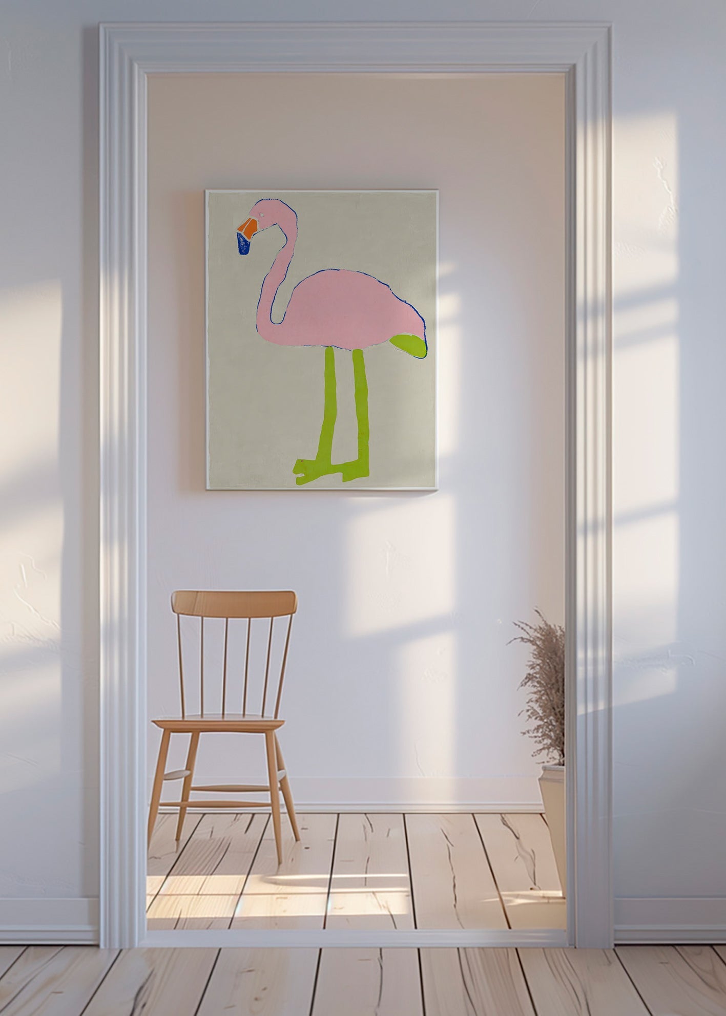 Roze flamingo kunstposter
